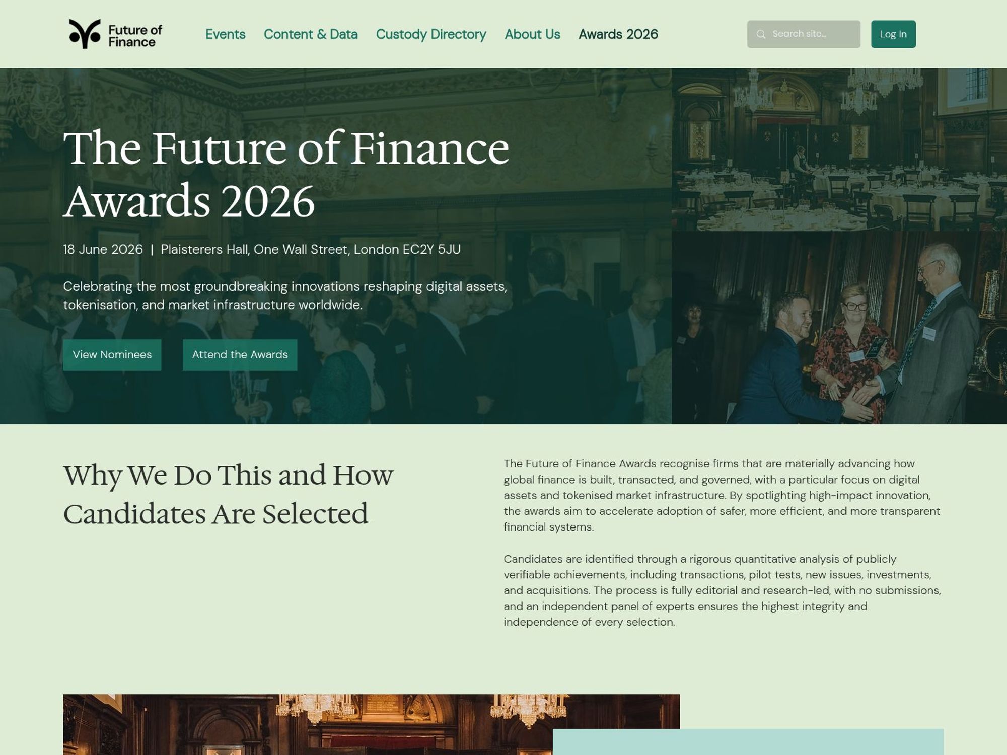 Future of Finance Awards 2026 website