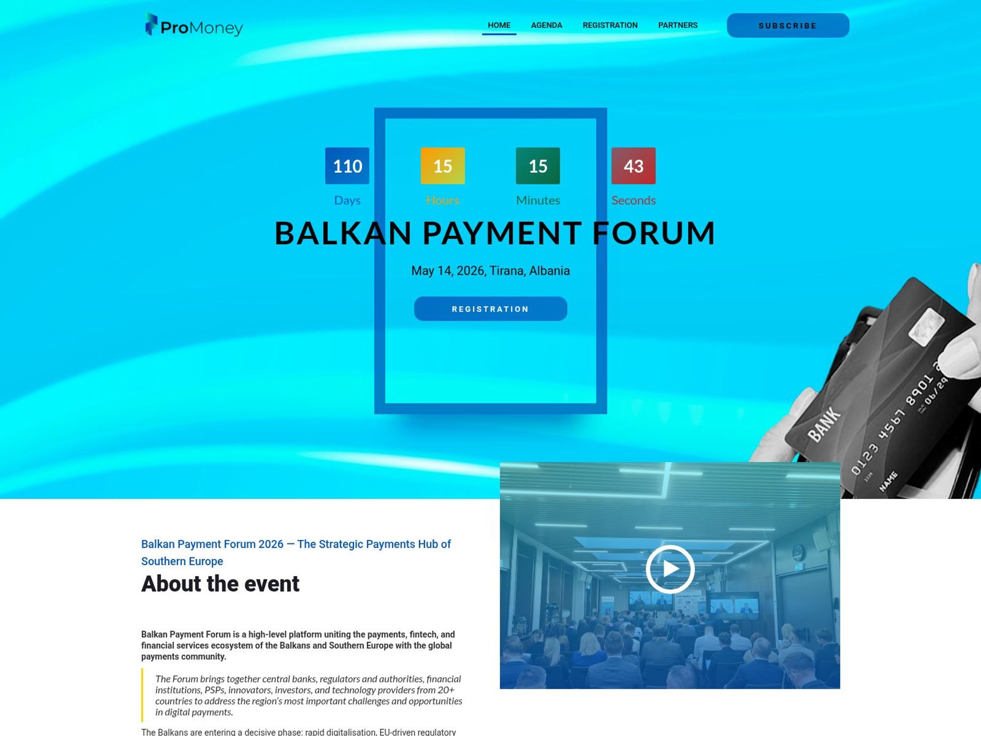Balkan Payment Forum 2026 website