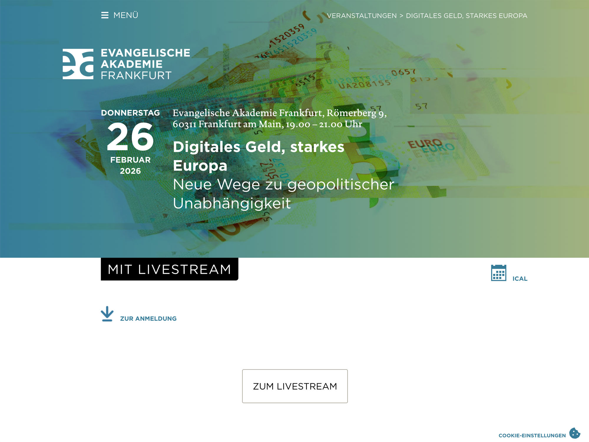 Digitales Geld, starkes Europa website
