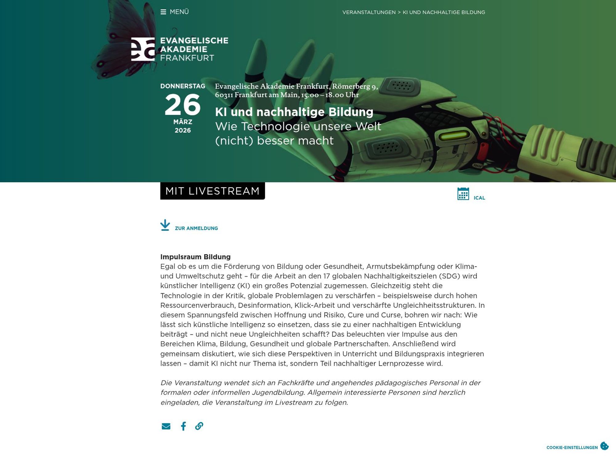 KI und nachhaltige Bildung website