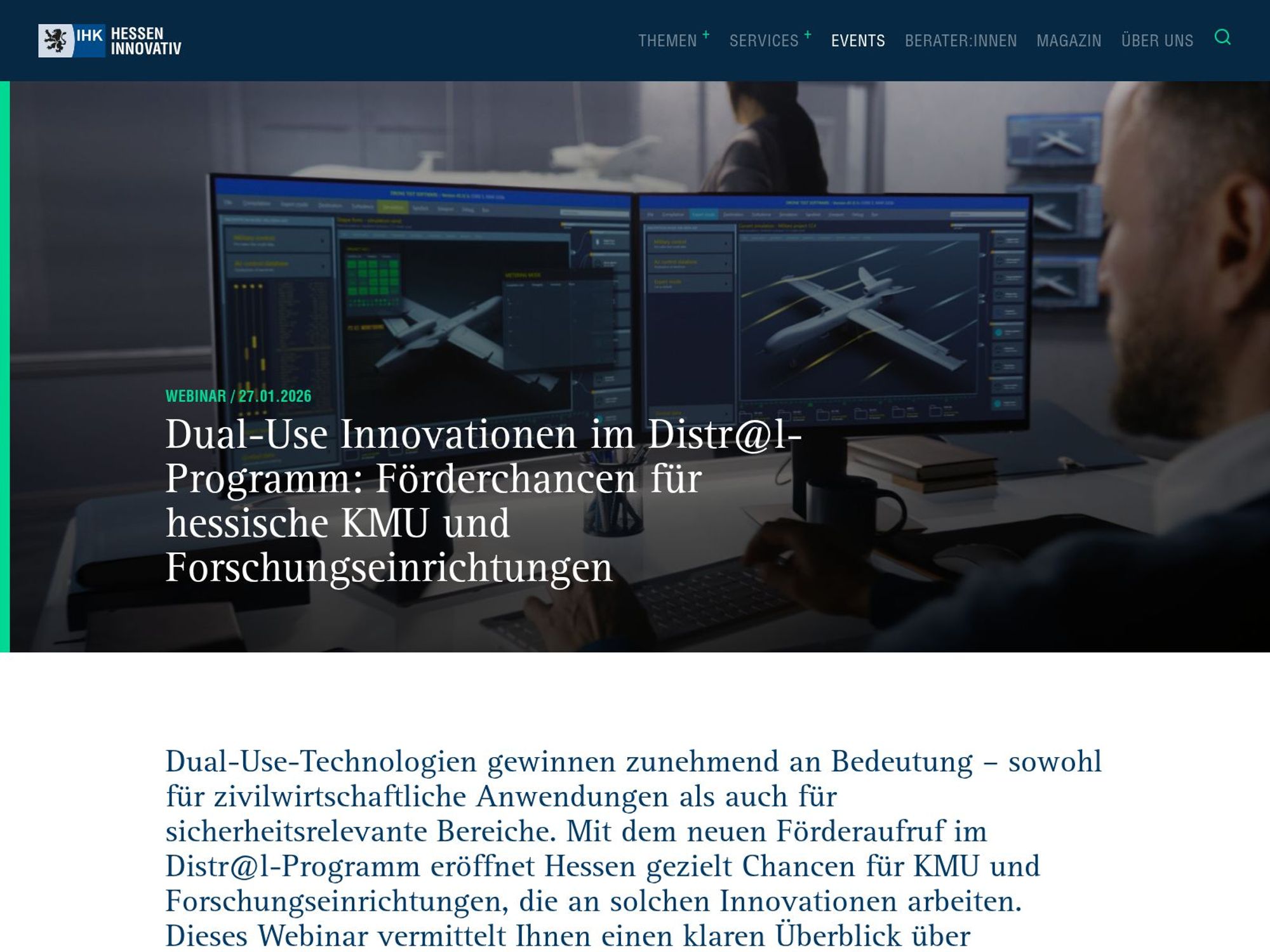 Dual-Use Innovationen im Distr@l-Programm: Förderchancen für hessische KMU und Forschungseinrichtungen website