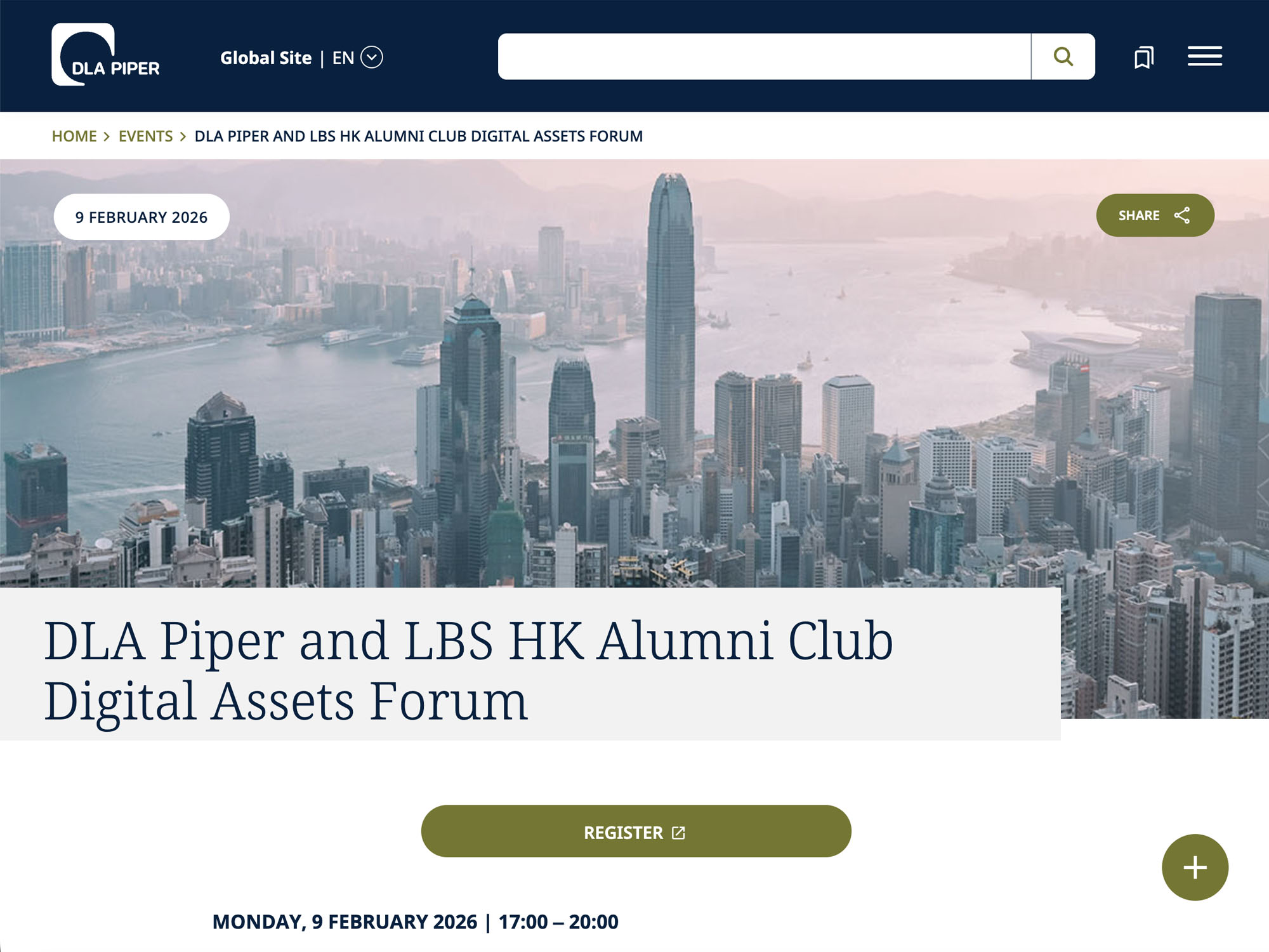DLA Piper and LBS HK Alumni Club Digital Assets Forum website