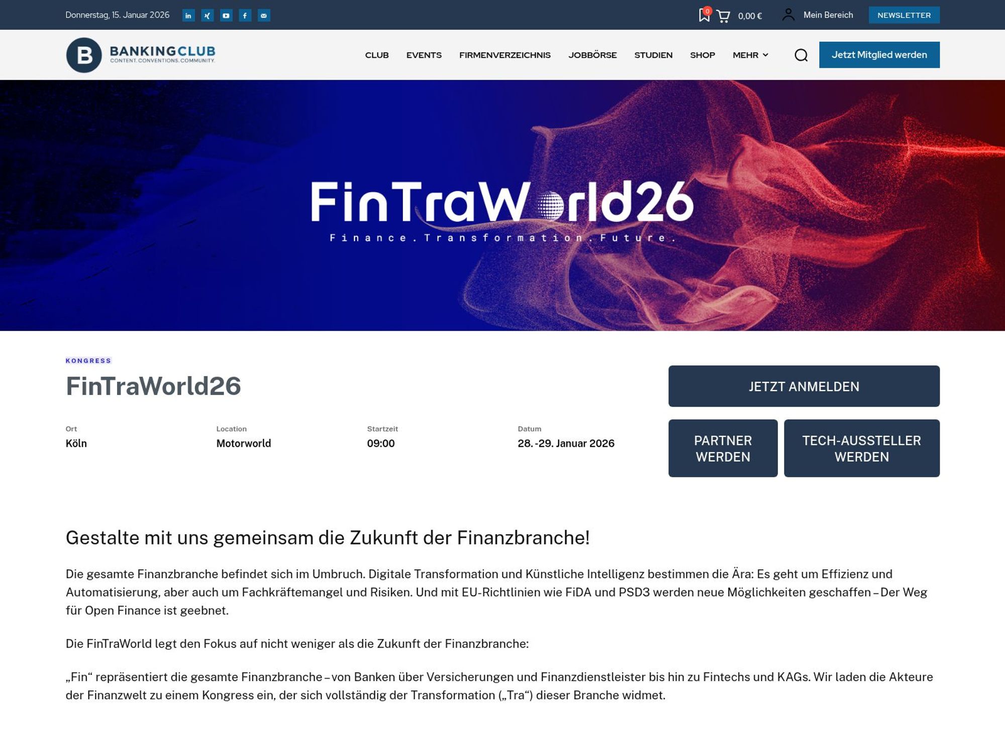 FinTraWorld26 website