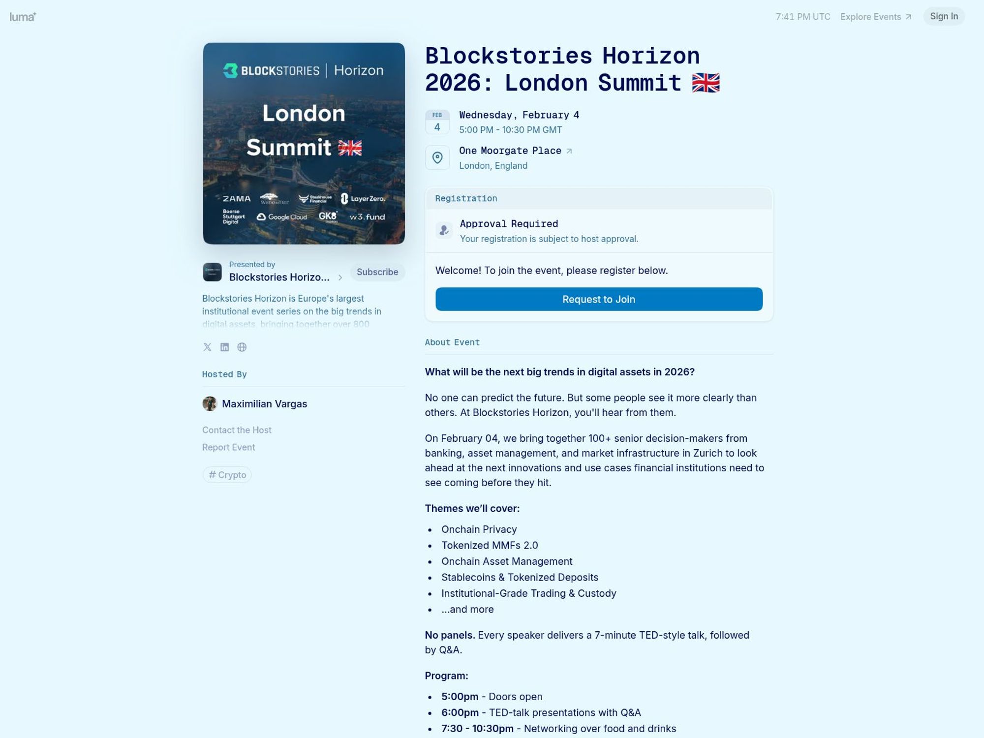 Blockstories Horizon 2026: London Summit 🇬🇧 website