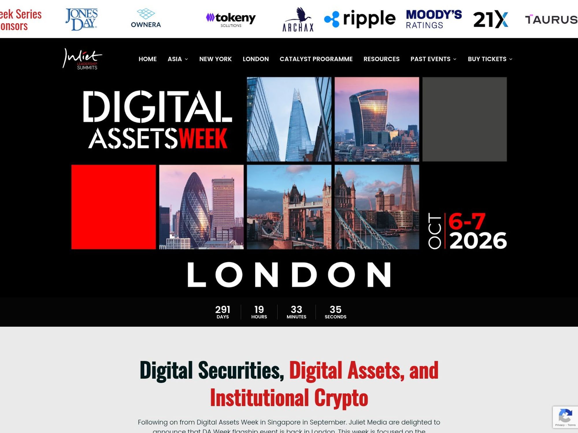 Digital Assets Week London 2026 website