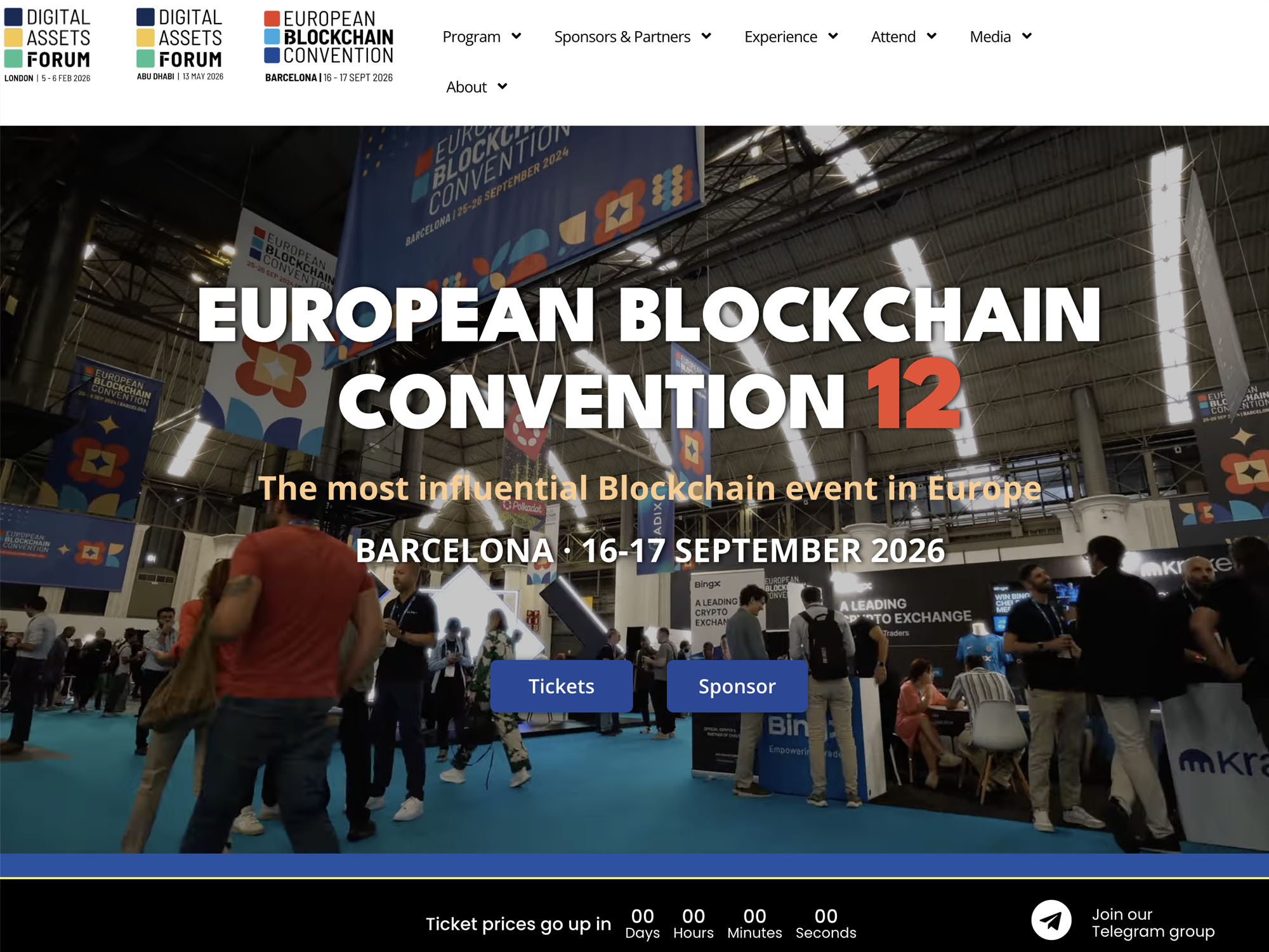 European Blockchain Convention 2026 website