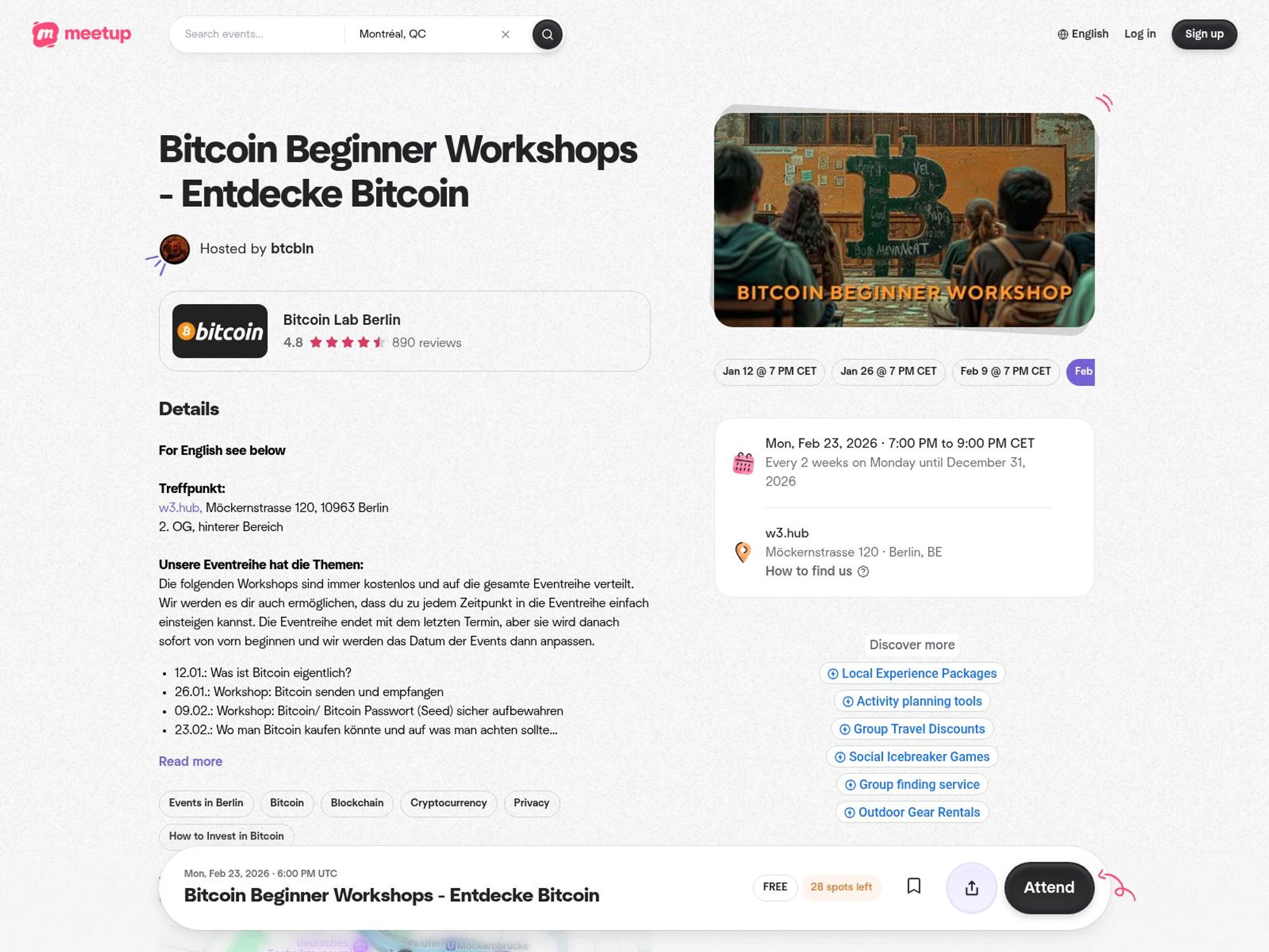 Bitcoin Beginner Workshops - Entdecke Bitcoin website