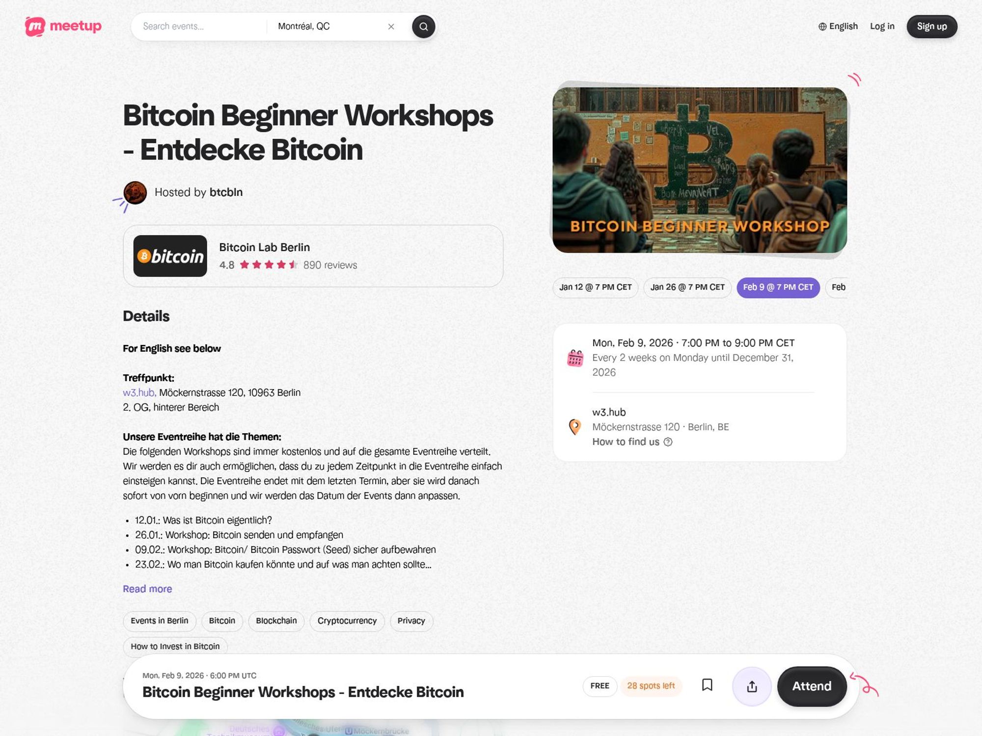 Bitcoin Beginner Workshops - Entdecke Bitcoin website