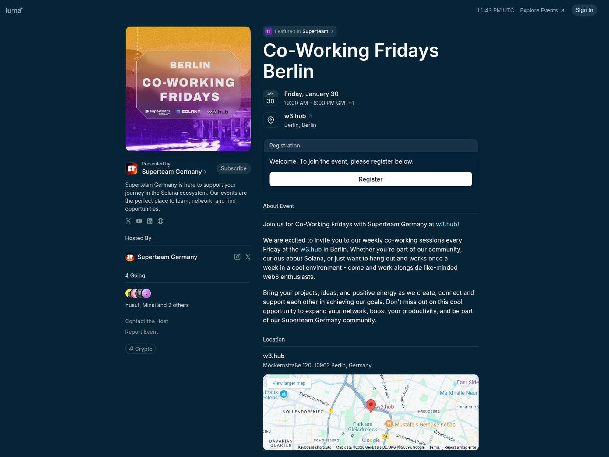 Co-Working Fridays Berlin website