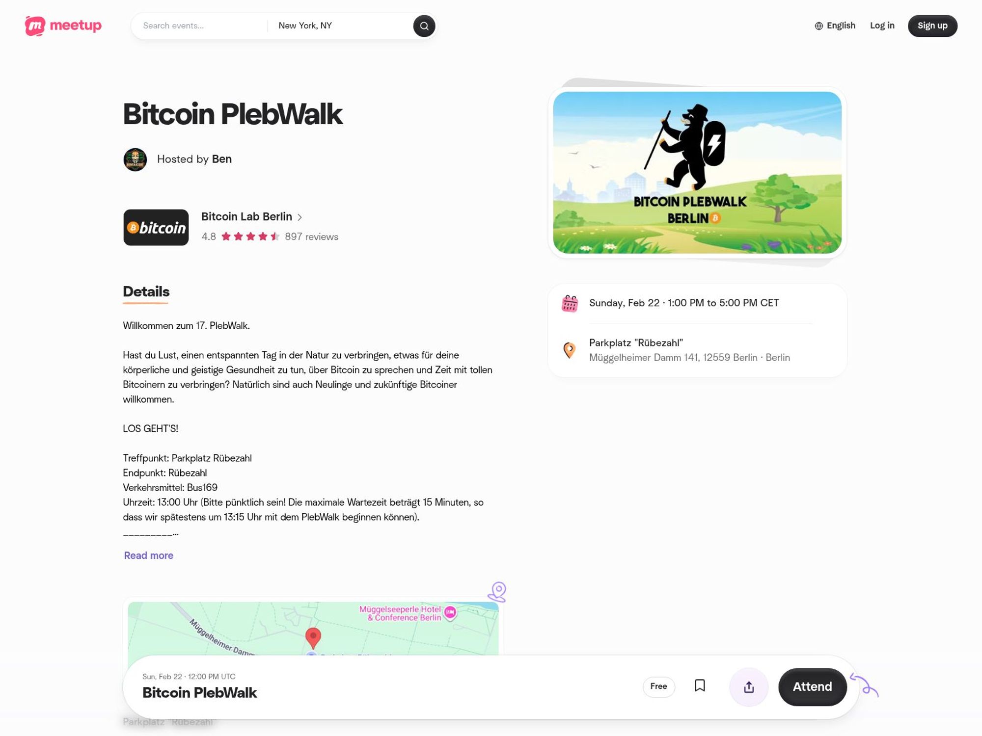 Bitcoin PlebWalk website