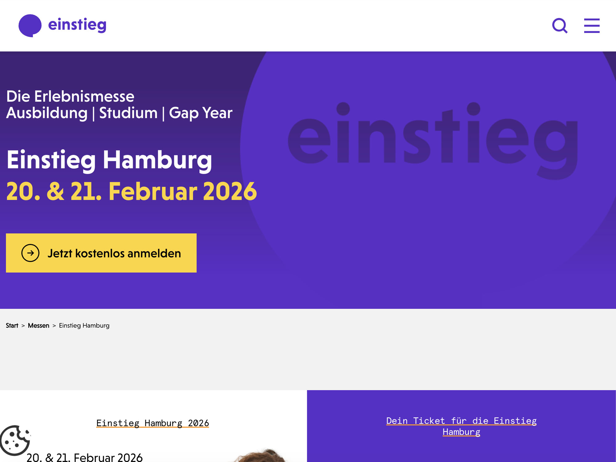 Einstieg Hamburg website