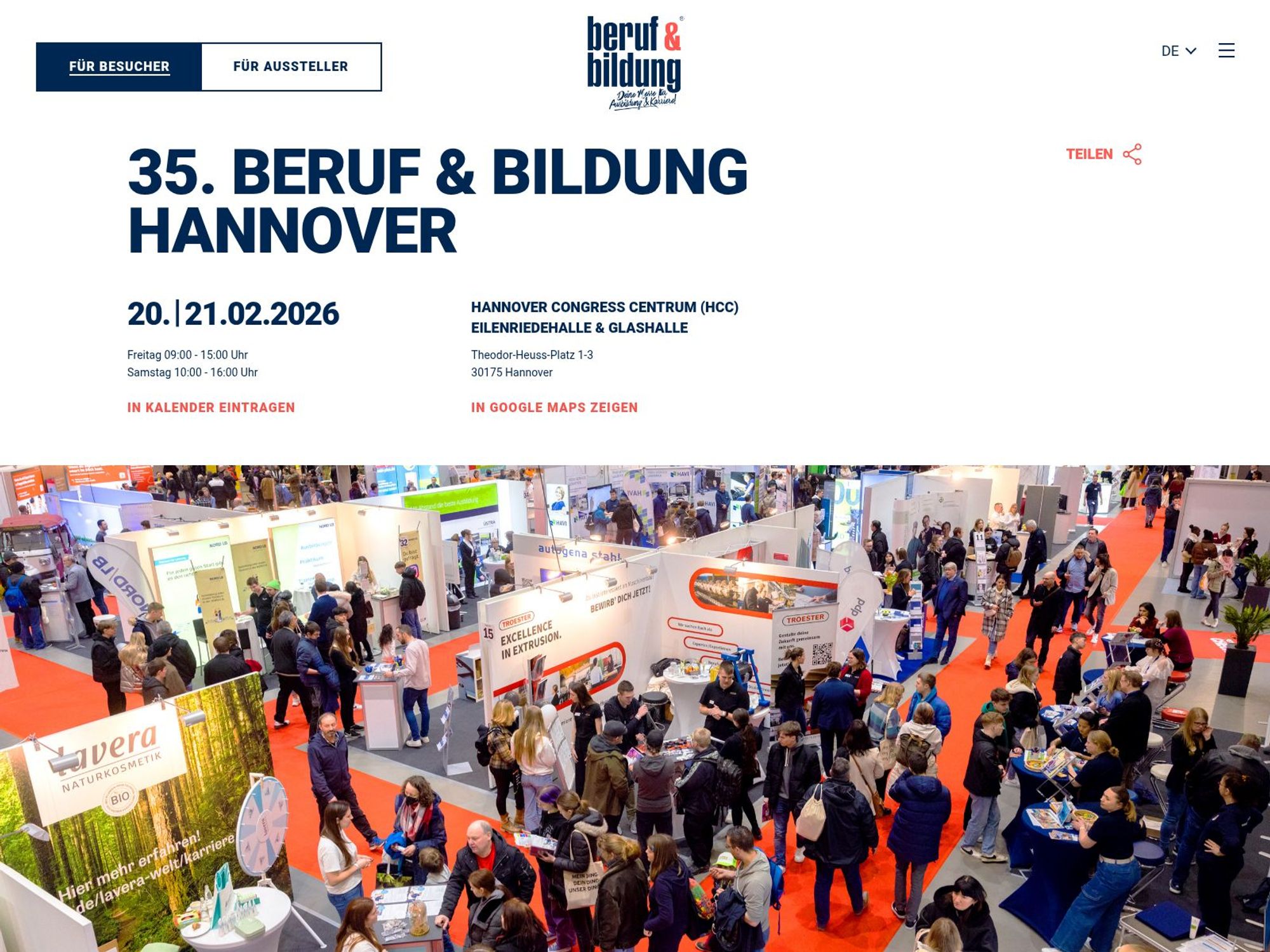 35. beruf & bildung Hannover website