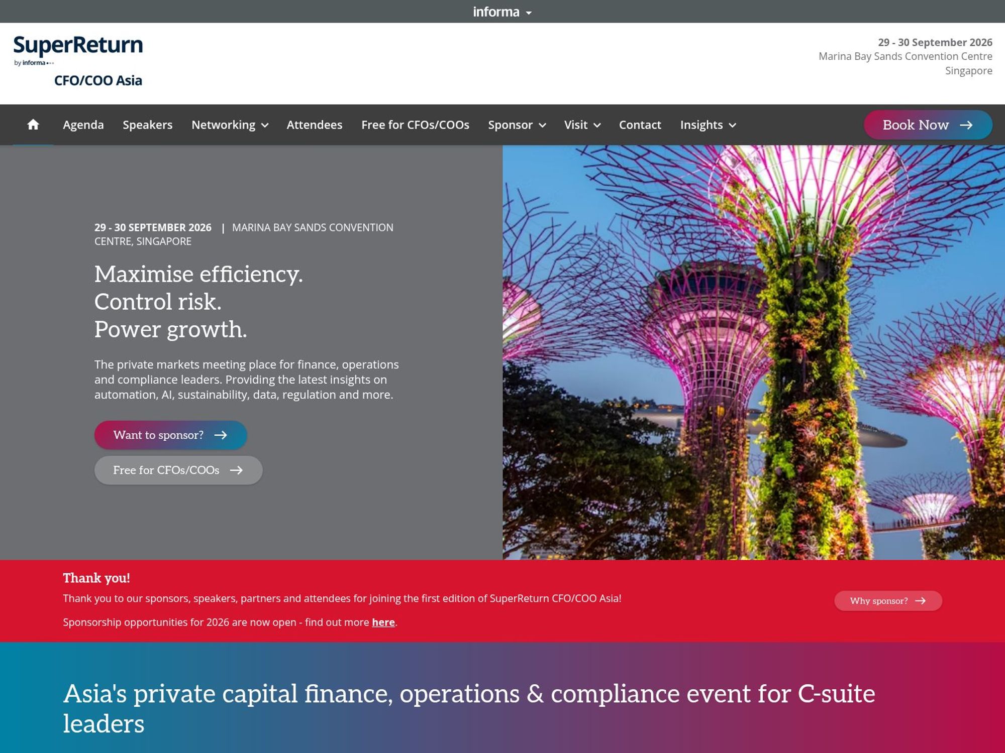 SuperReturn CFO/COO Asia website