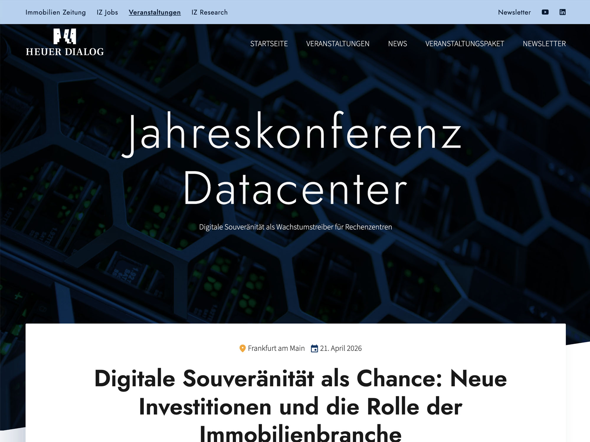 Jahreskonferenz Datacenter website