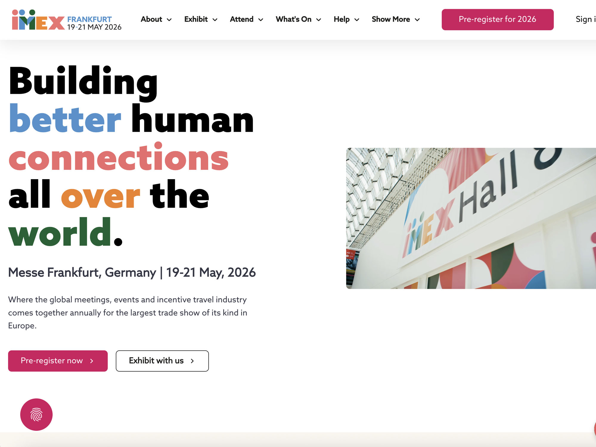IMEX Frankfurt 2026 website