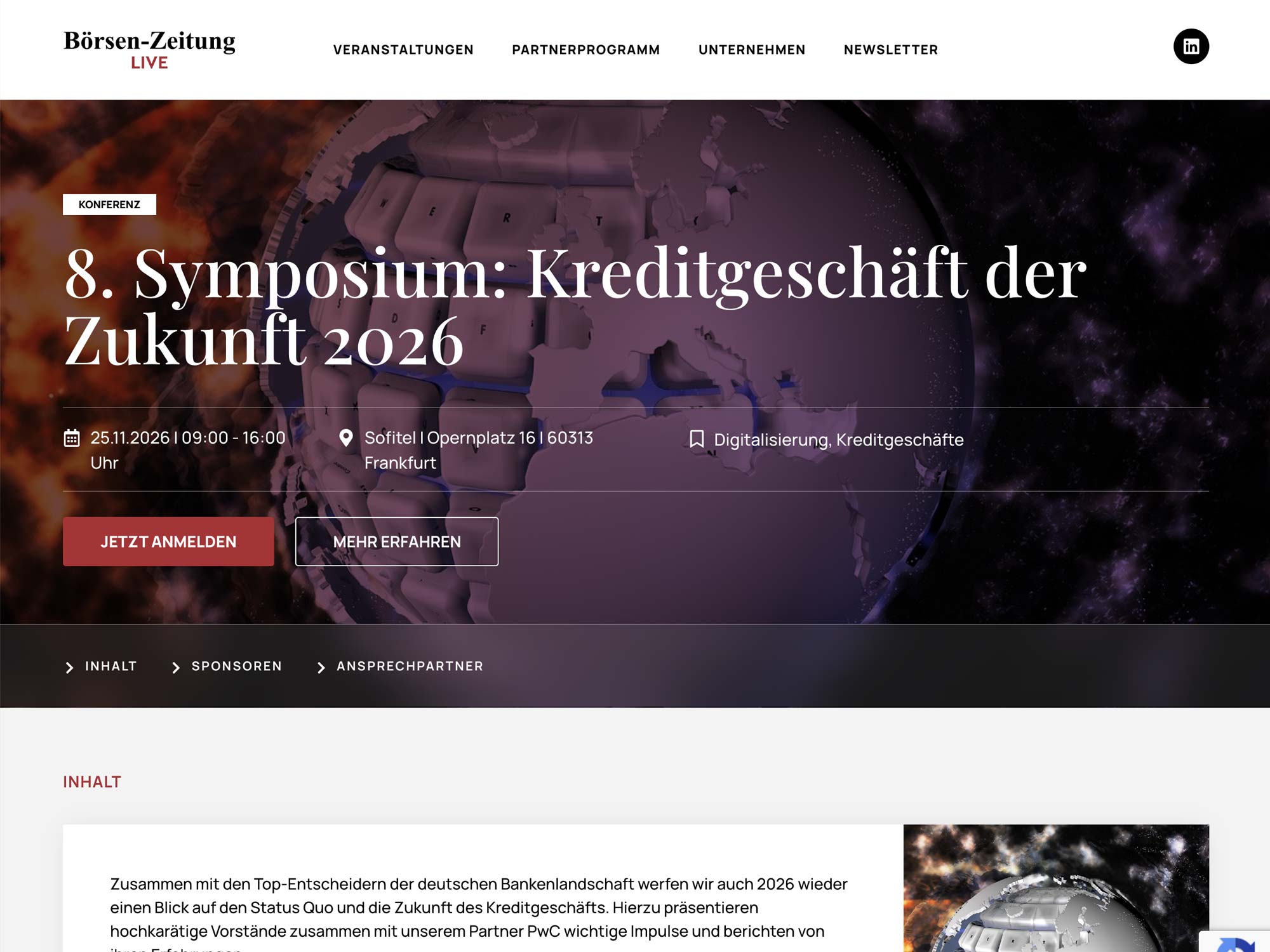 8. Symposium: Kreditgeschäft der Zukunft 2026 website