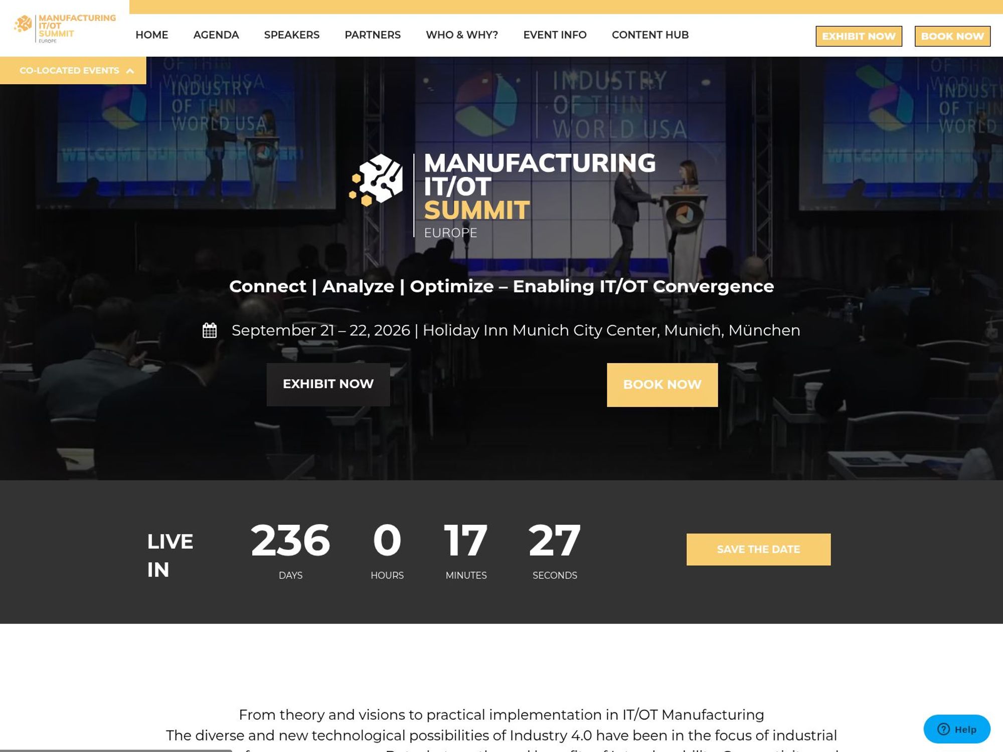 Manufacturing IT/OT Summit Europe website