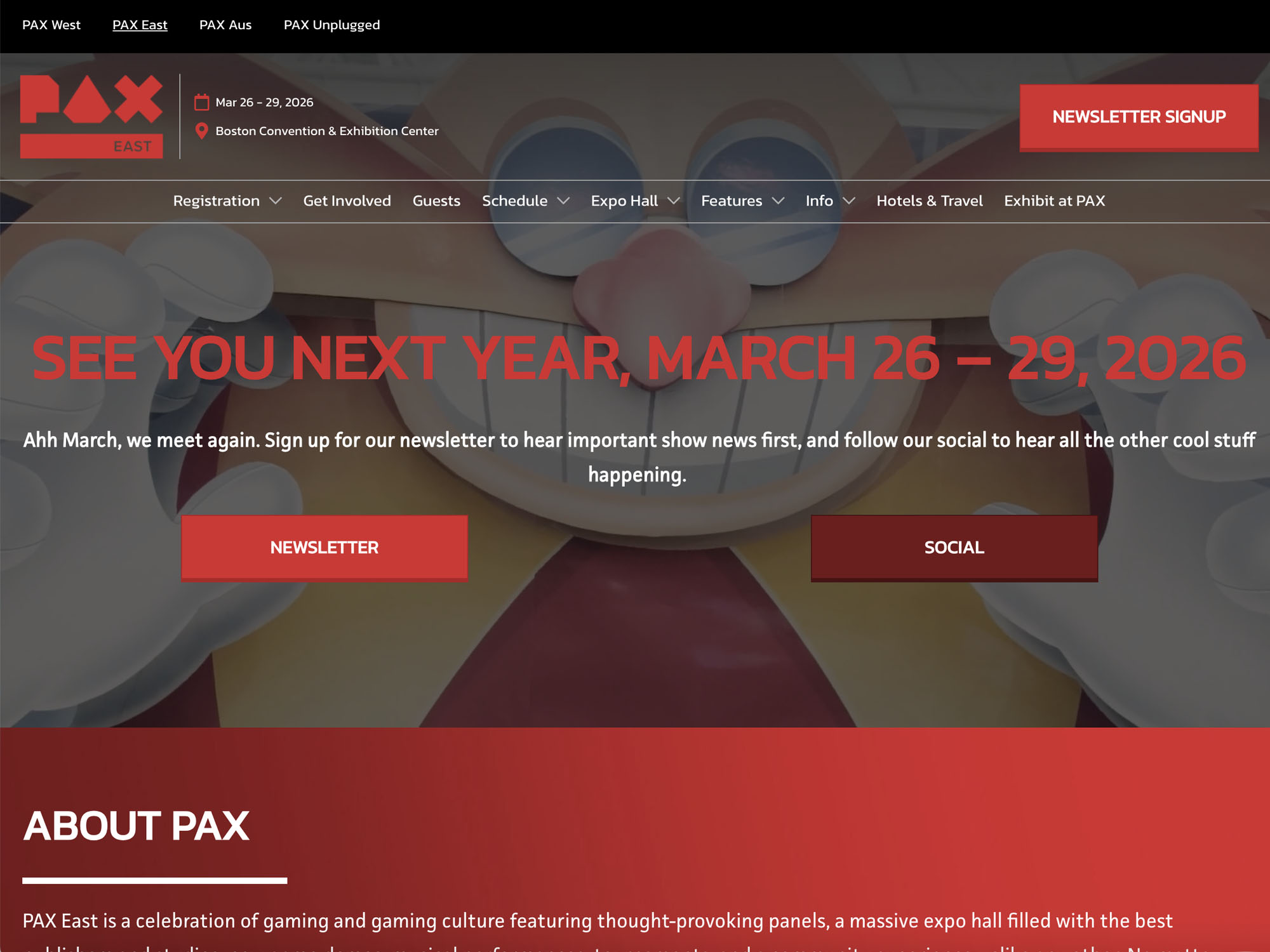 PAX East website
