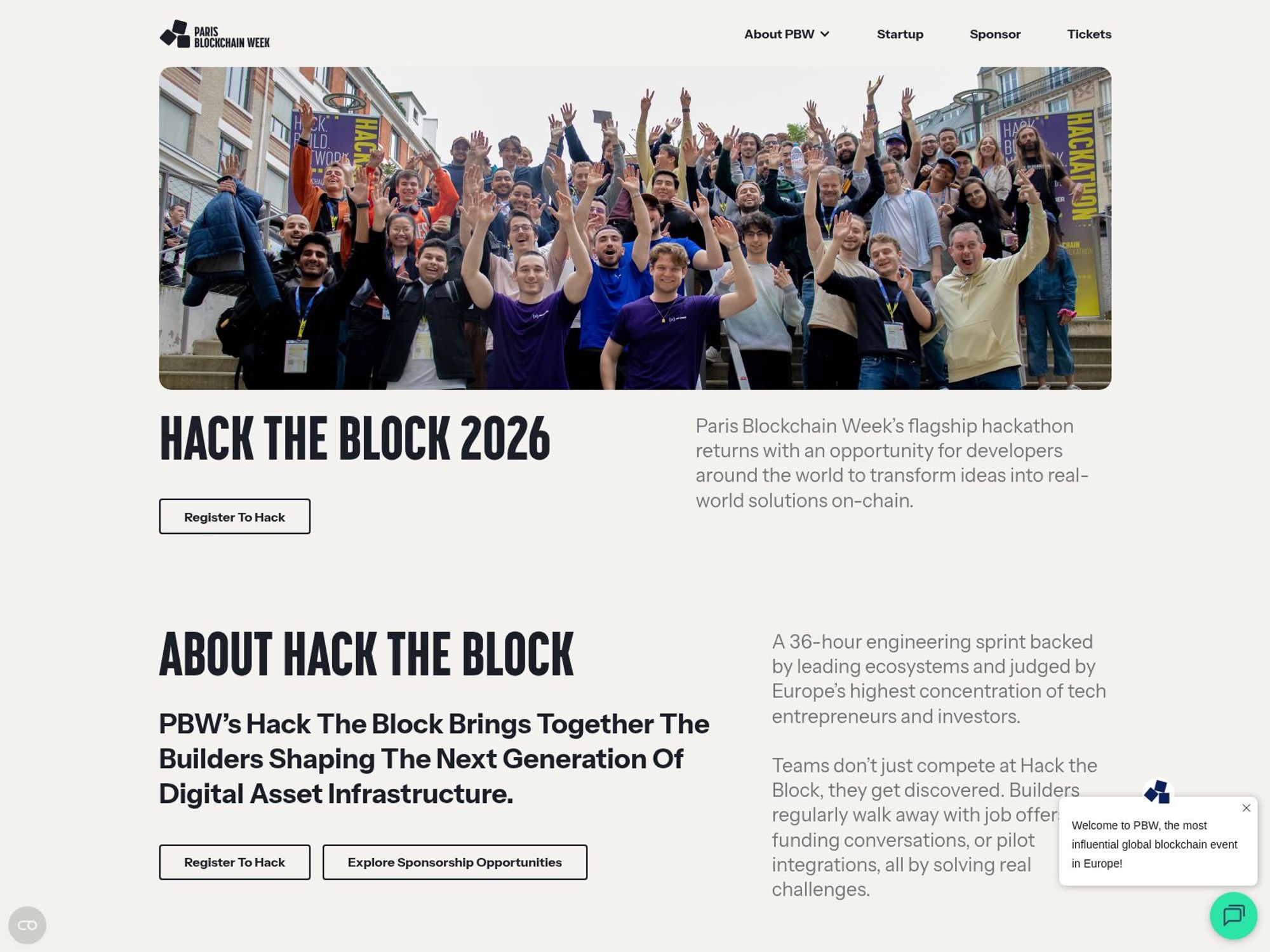 Hack The Block 2026 website