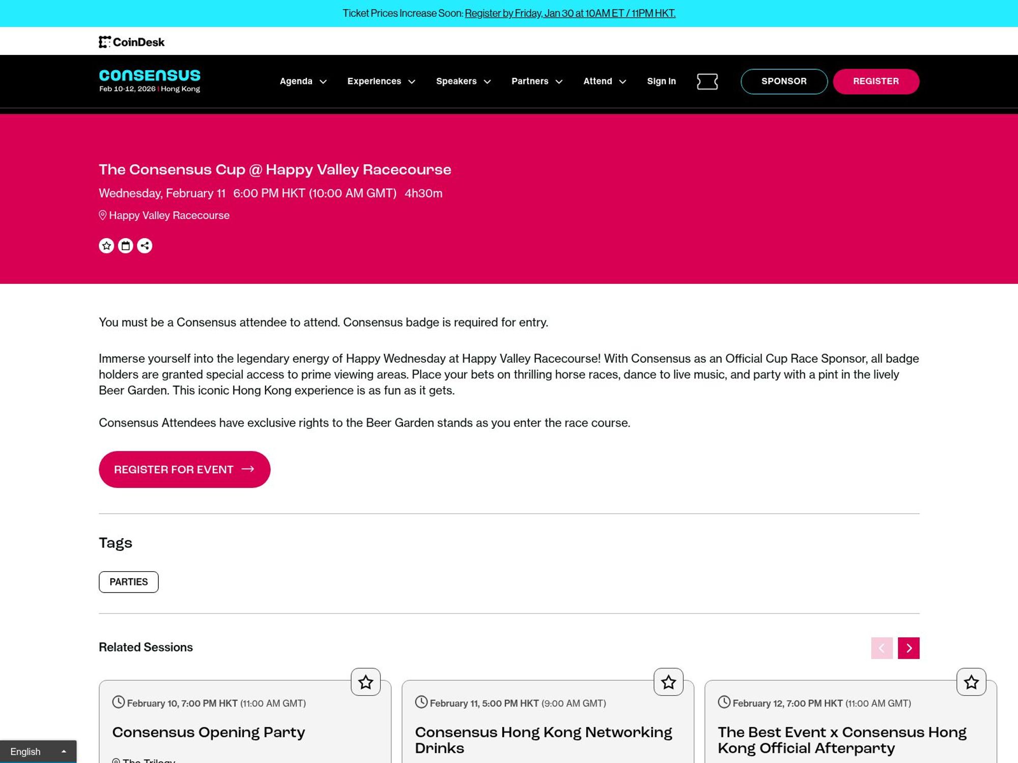 The Consensus Cup @ Happy Valley Racecourse website