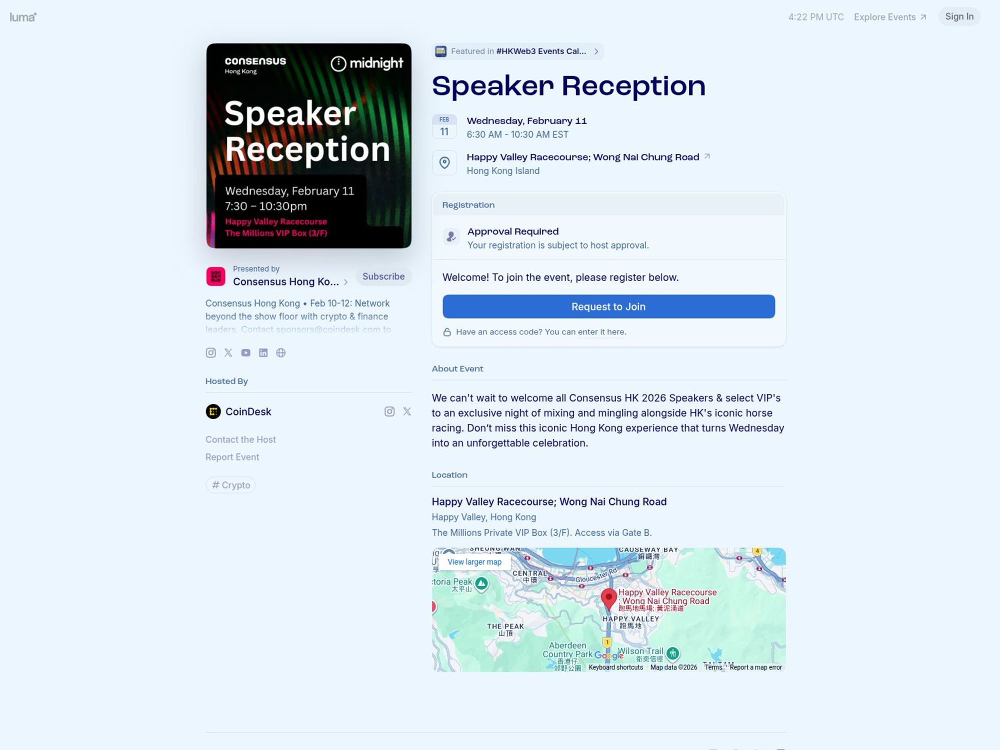 Speaker Reception website