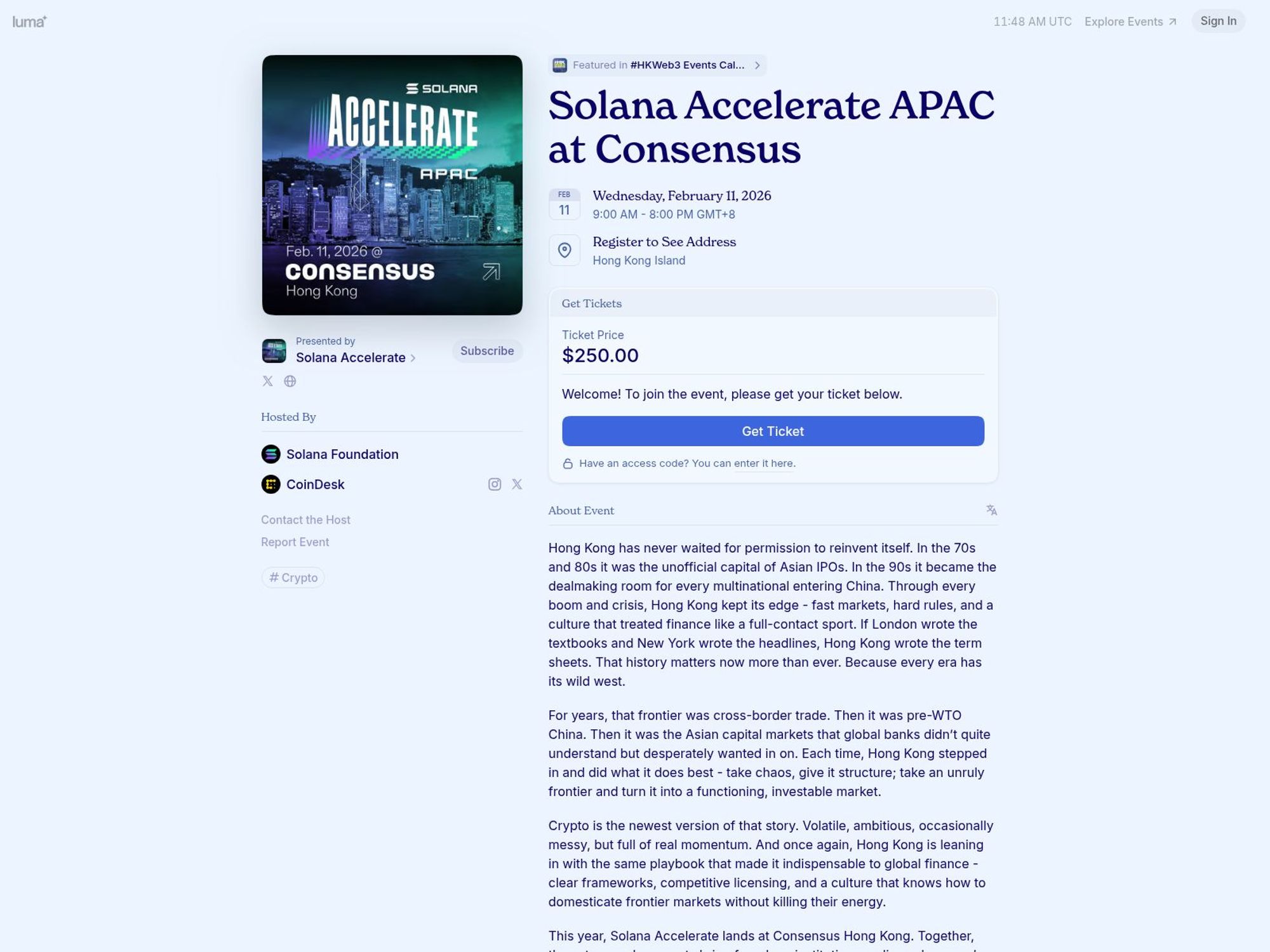 Solana Accelerate APAC at Consensus screenshot