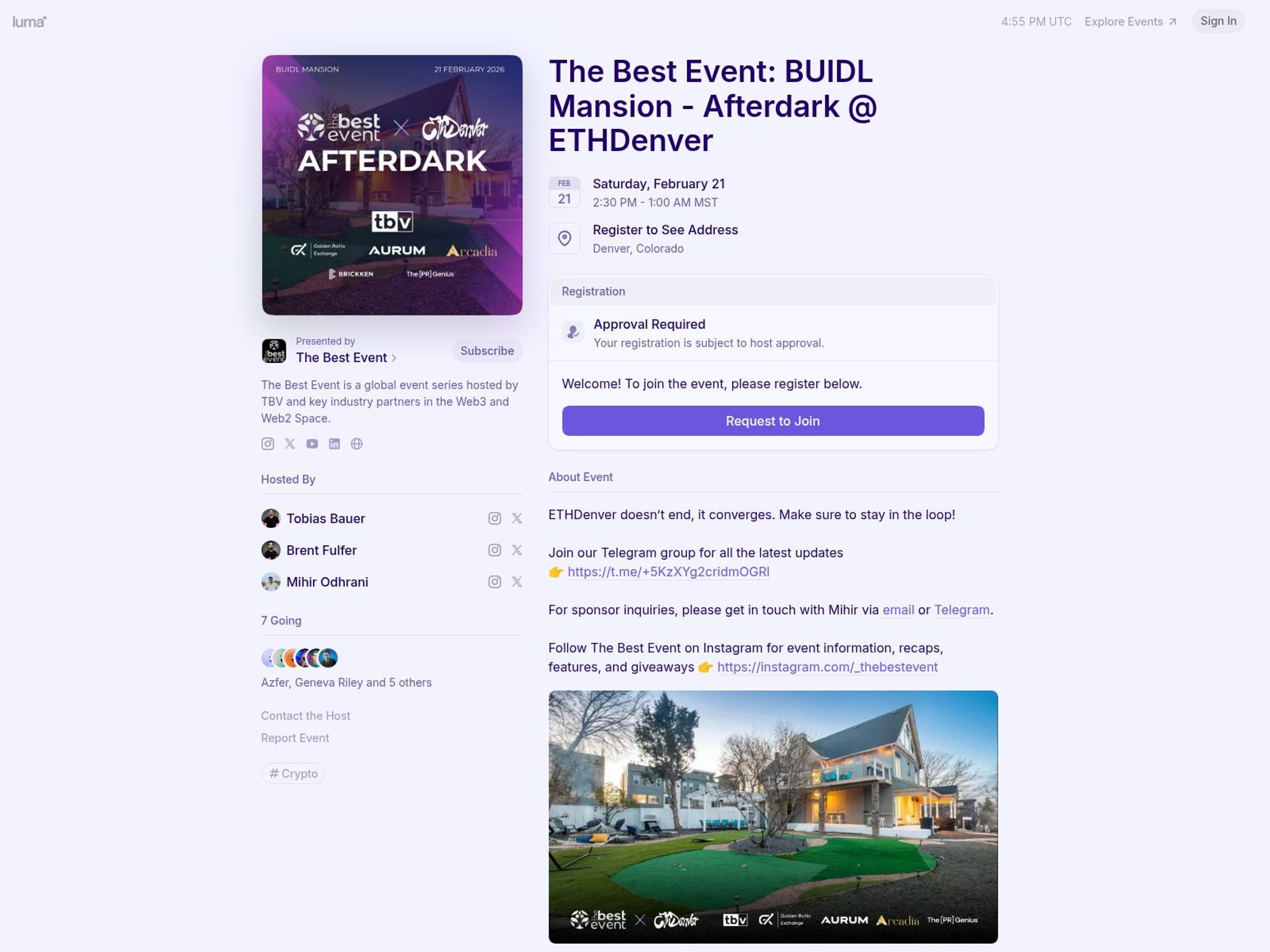 The Best Event: BUIDL Mansion - Afterdark @ ETHDenver website