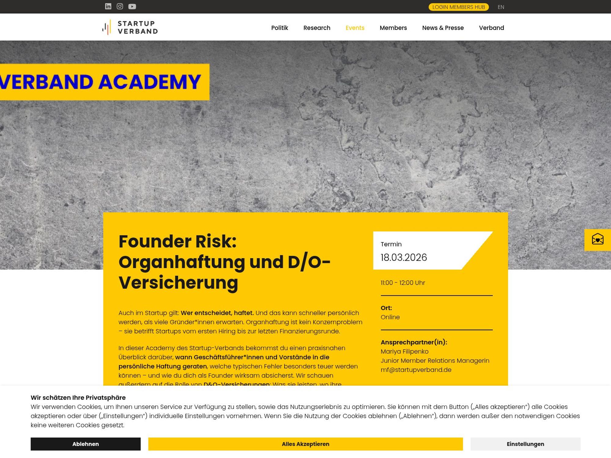 Founder Risk: Organhaftung und D/O-Versicherung website