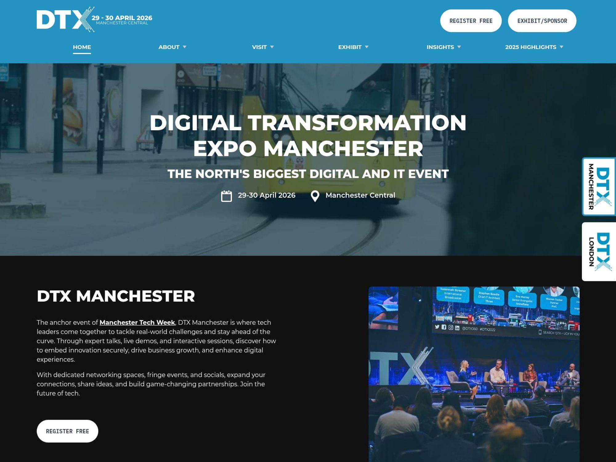 DTX Manchster 2026 website