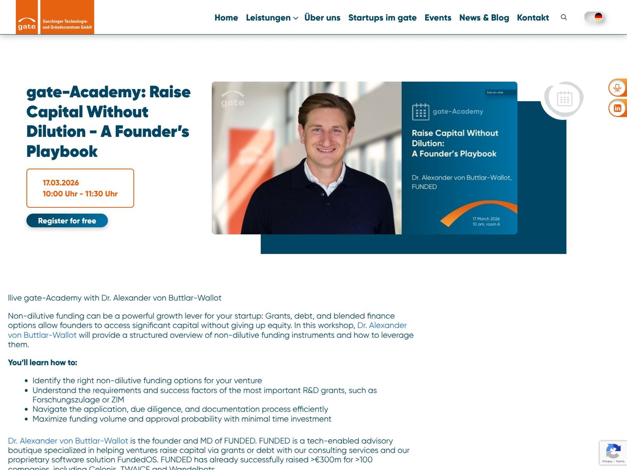 gate-Academy: Raise Capital Without Dilution - A Founder’s Playbook website