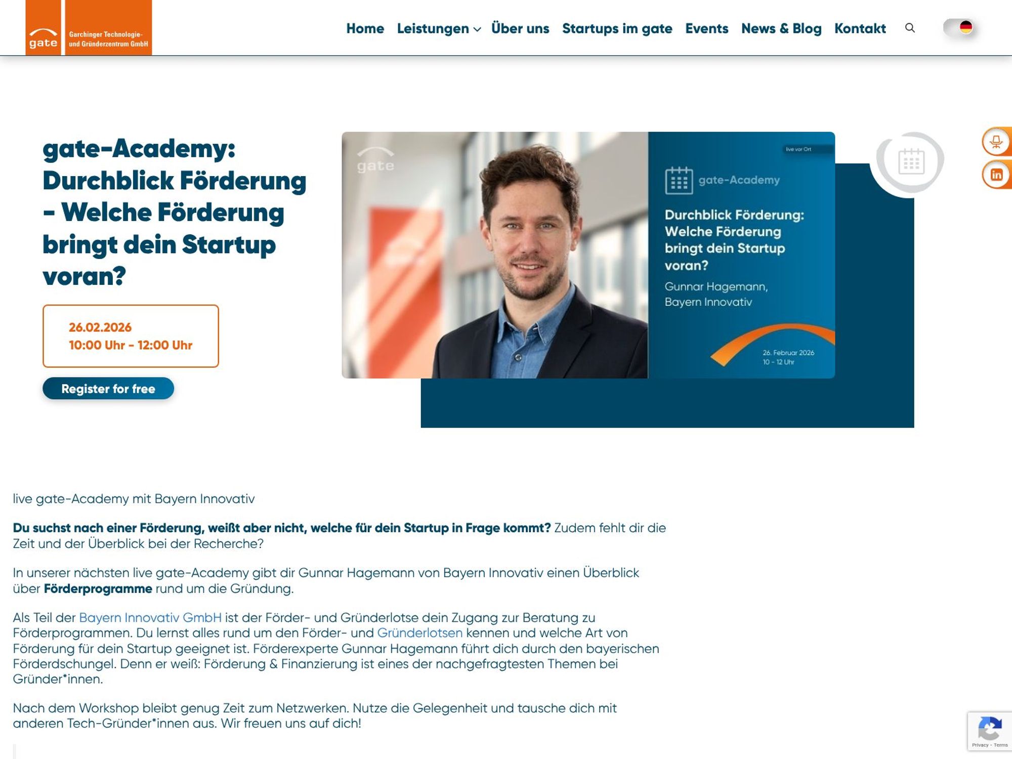 gate-Academy: Durchblick Förderung - Welche Förderung bringt dein Startup voran? website