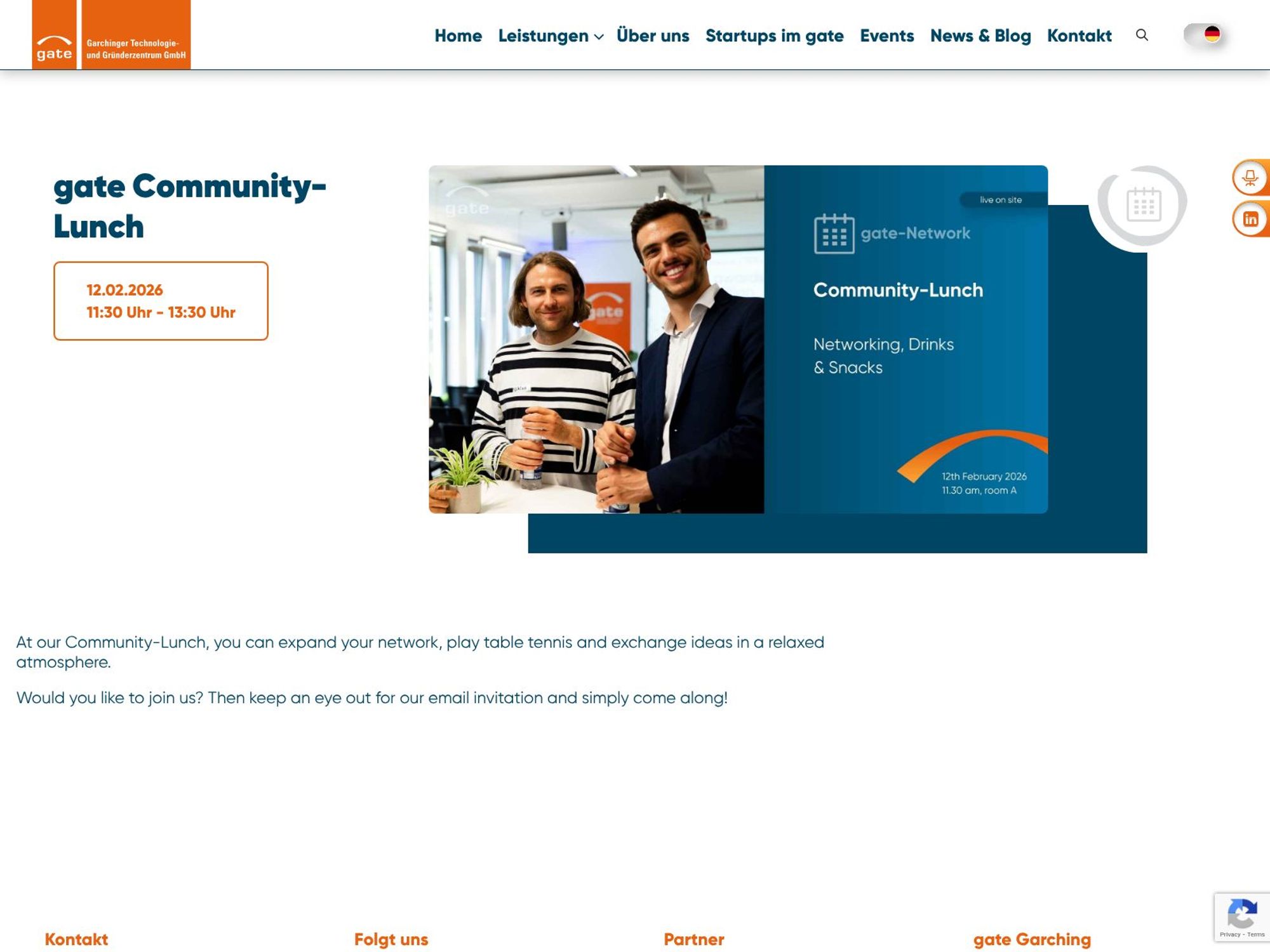 gate Community-Lunch website