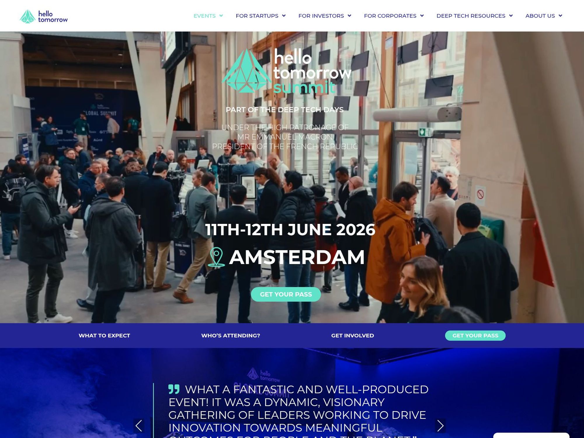 Hello Tomorrow Summit website