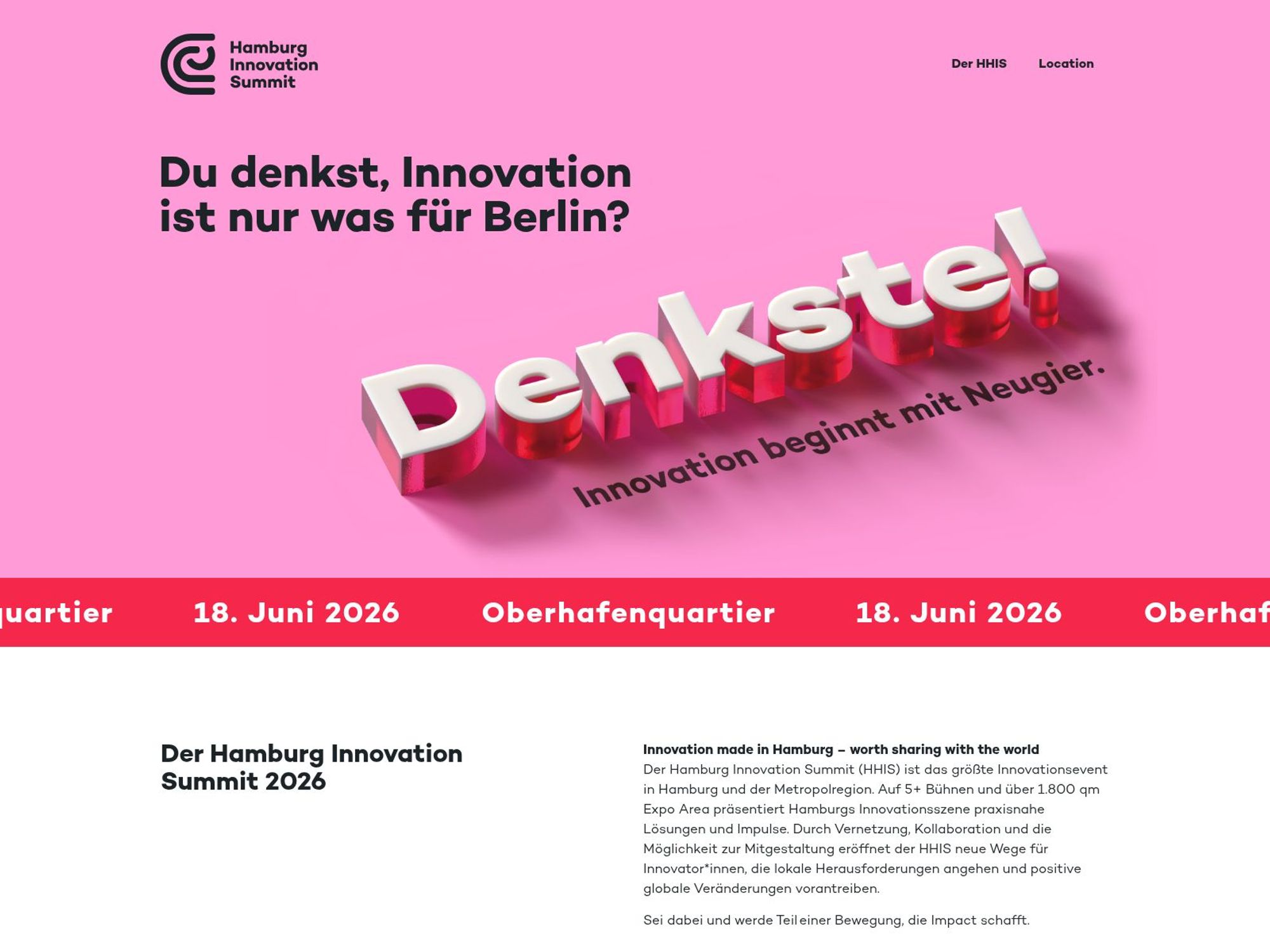 Hamburg Innovation Summit 2026 website