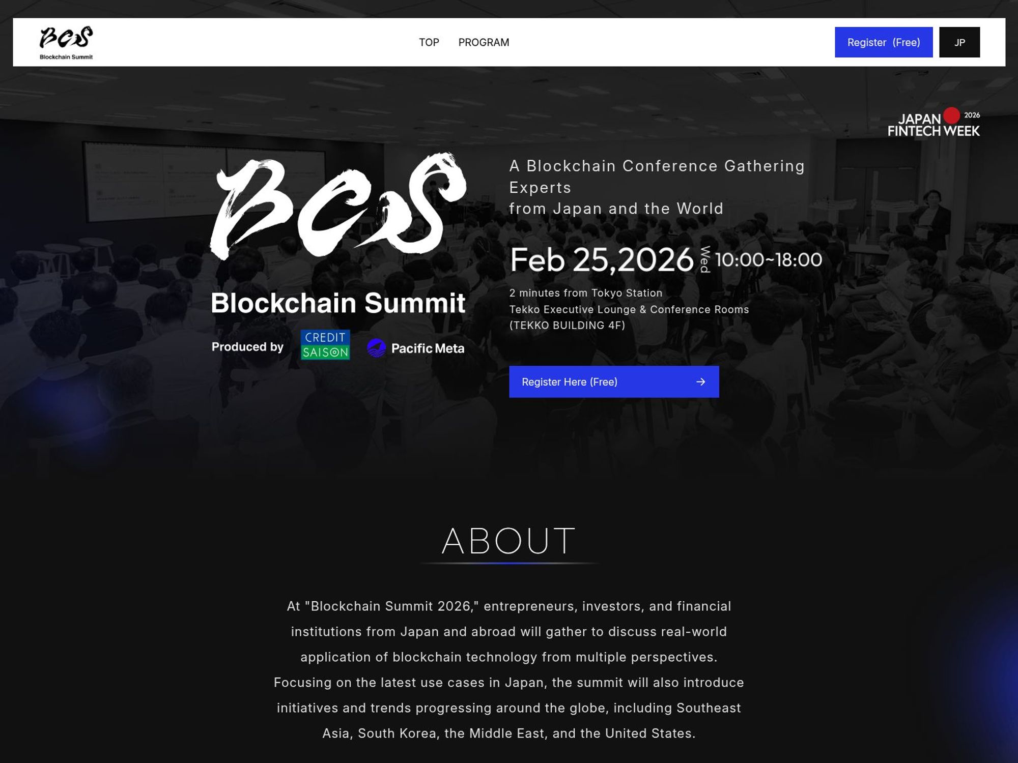 Blockchain Summit 2026 website